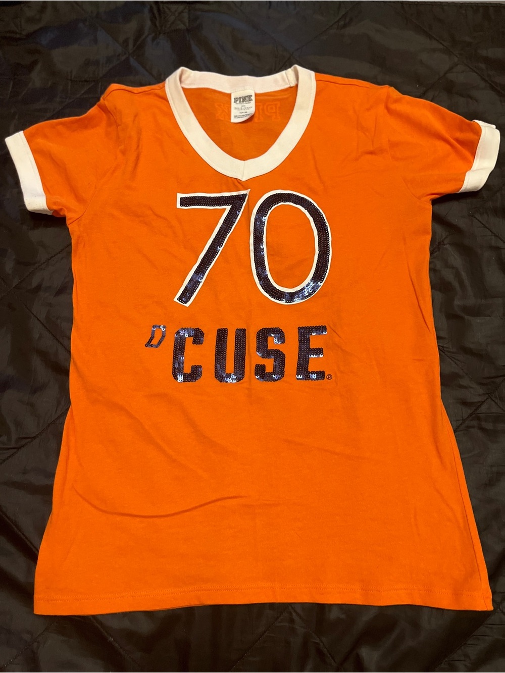 Orange '70 'CUSE' Sequin Logo Tee Syracuse
